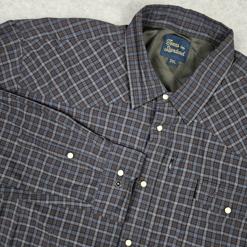 Texas Standard Men's 3XL Multi Plaid Snap Western Bamboo Shirt Cowboy Rodeo Work